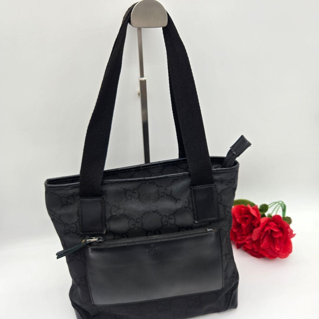 Gucci Tote Shoulder GG Nylon Black — view 2