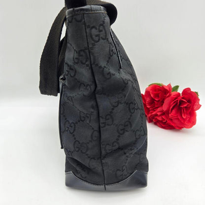 Gucci Tote Shoulder GG Nylon Black — view 5