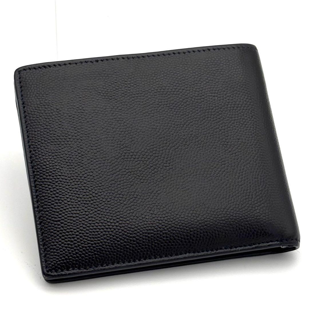 Saint Laurent Fold Wallet Bifold Leather Dark Navy Blue — view 2