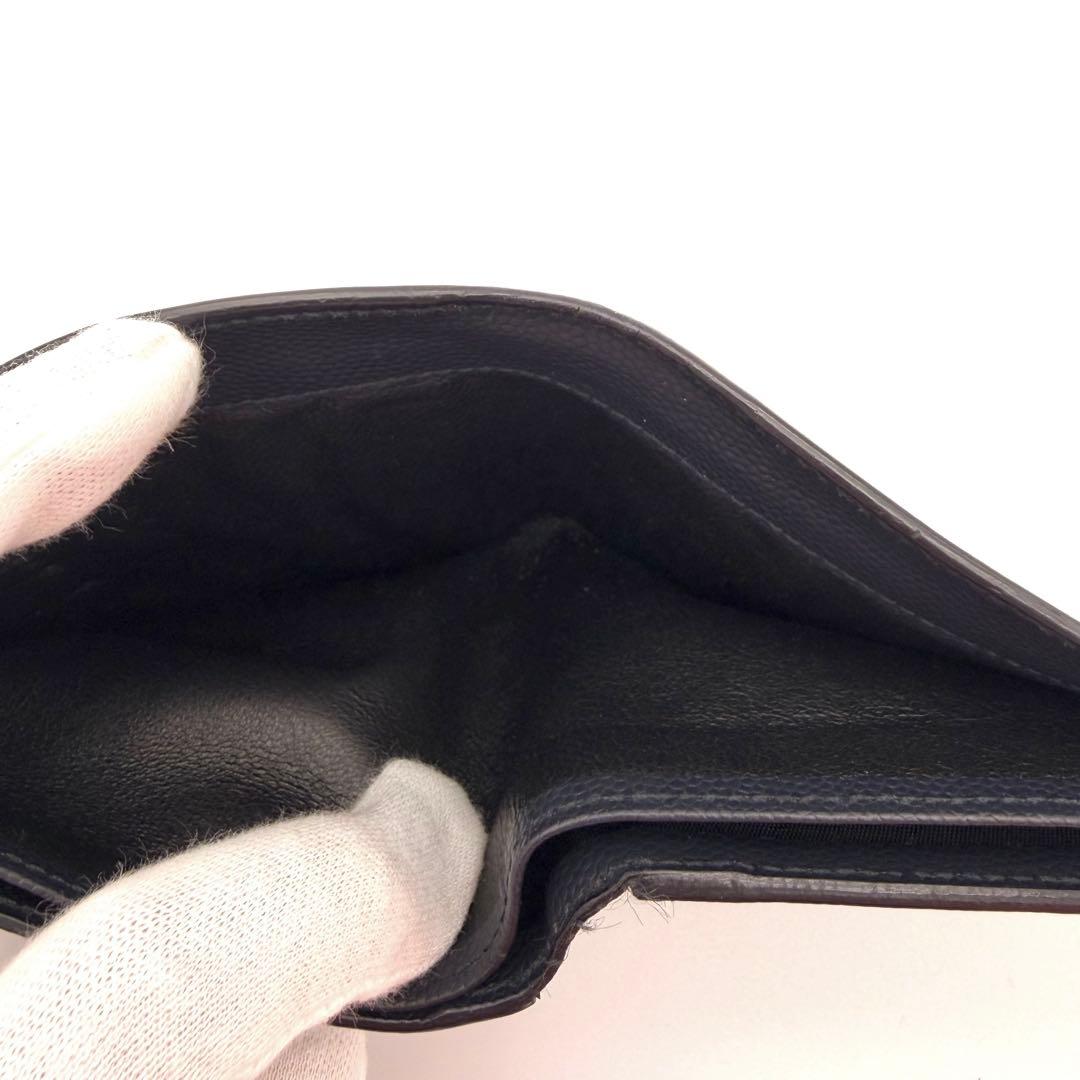 Saint Laurent Fold Wallet Bifold Leather Dark Navy Blue — view 4