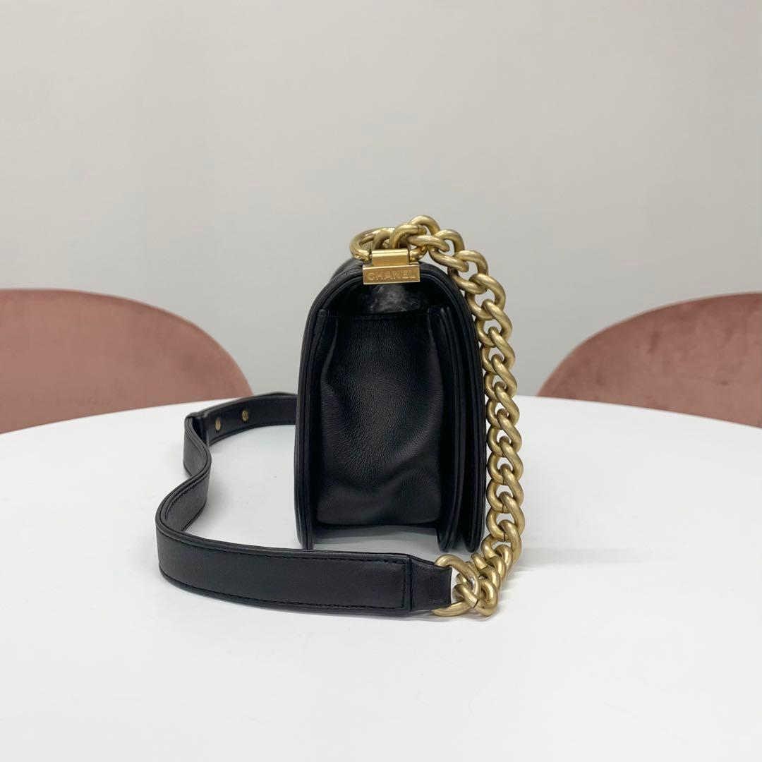 Chanel Boy 20 Quilted Lambskin Chain Shoulder Bag — view 2