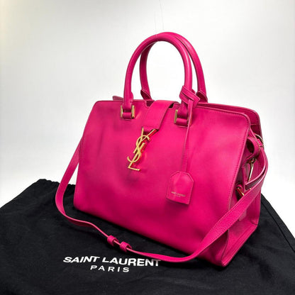 Saint Laurent Paris Cabas Handbag Shopping Pink — view 2