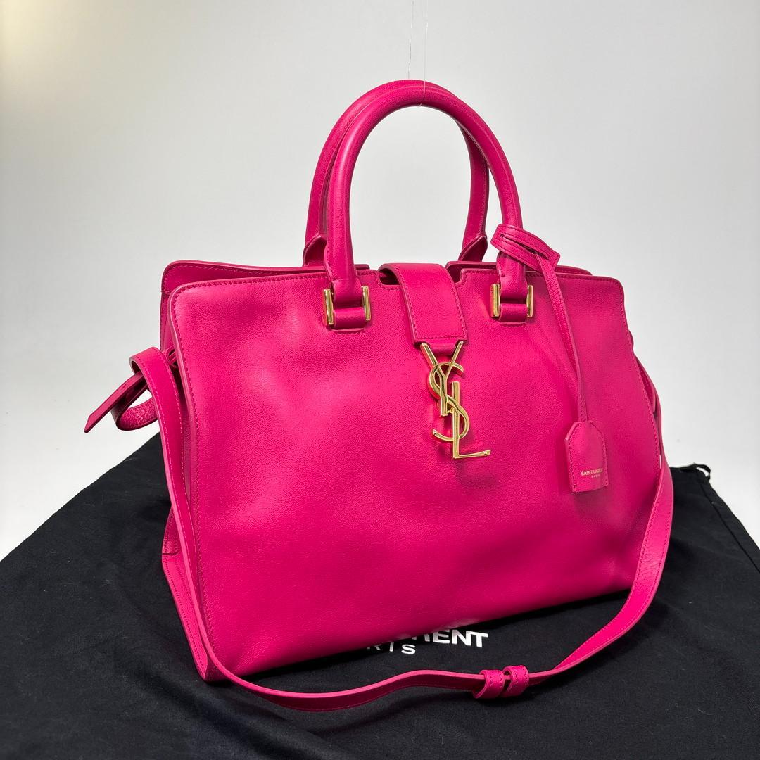 Saint Laurent Paris Cabas Handbag Shopping Pink — view 3