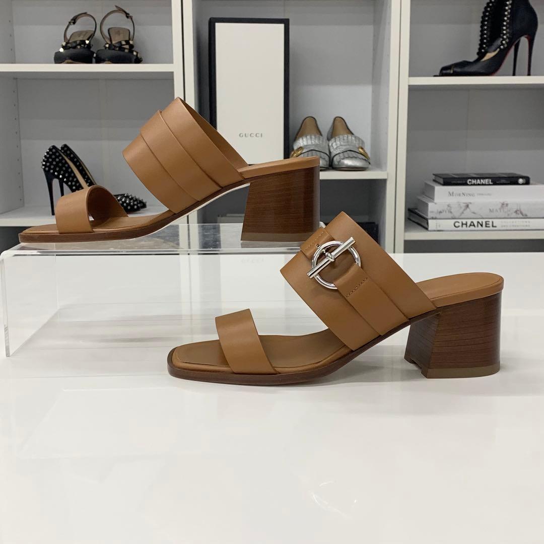 Hermes Leather Sandals Brown — view 2