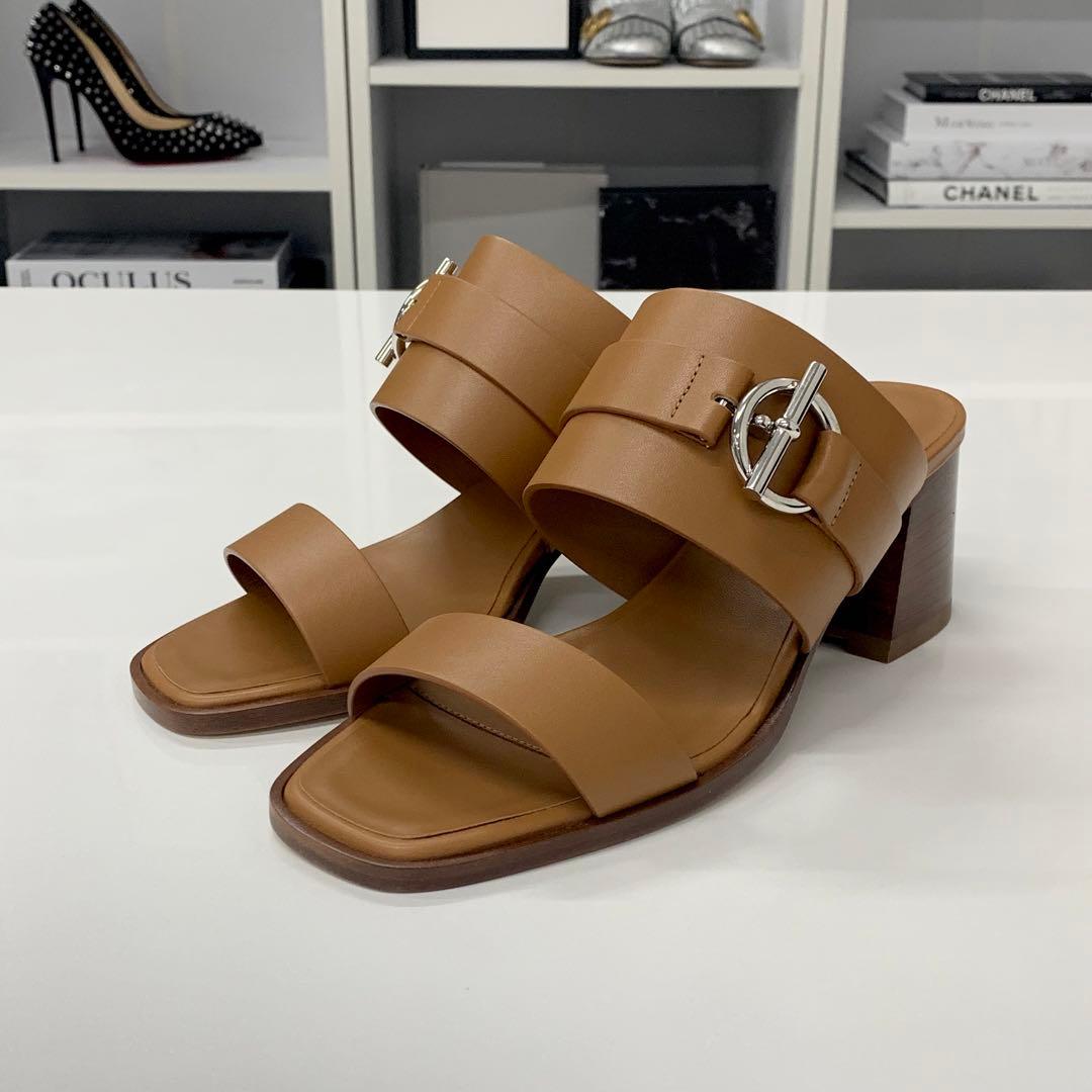 Hermes Leather Sandals Brown — view 3