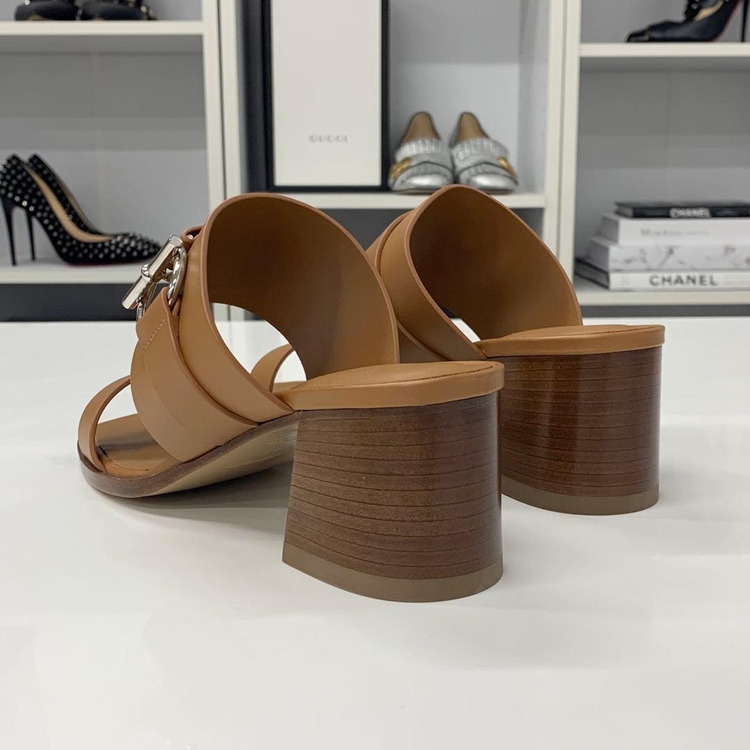 Hermes Leather Sandals Brown — view 5