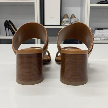 Hermes Leather Sandals Brown — view 6