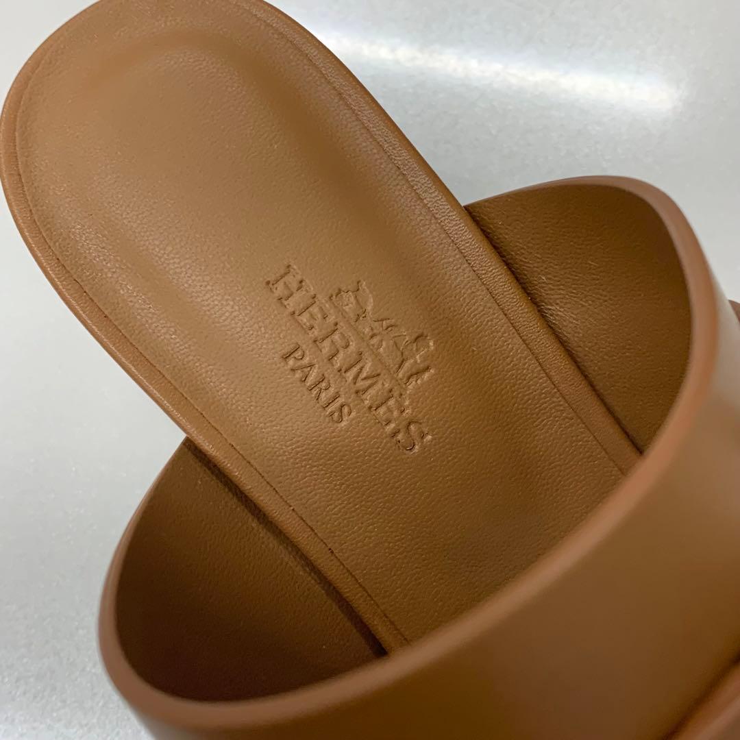 Hermes Leather Sandals Brown — view 8