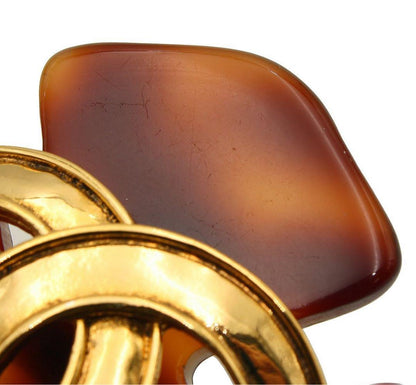 Chanel Coco Mark Tortoiseshell Cross Brooch 94P