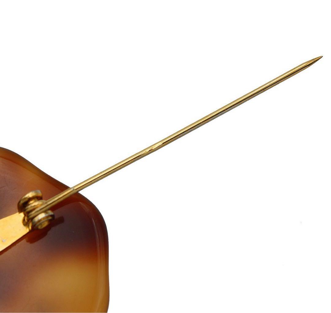 Chanel Coco Mark Tortoiseshell Cross Brooch 94P