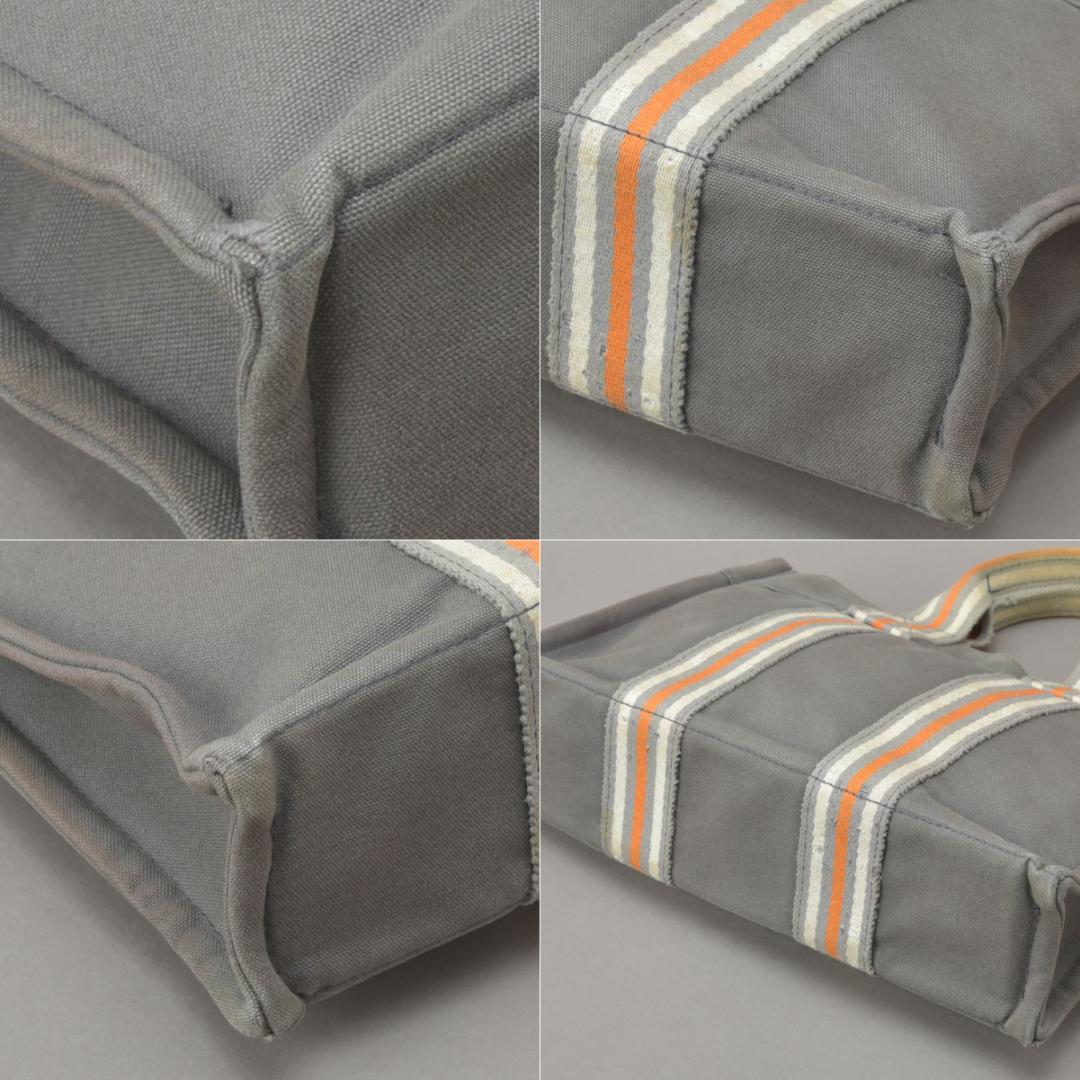 Hermes Ginza Store Limited Fourre Tout PM Handbag Canvas Gray Orange — view 7