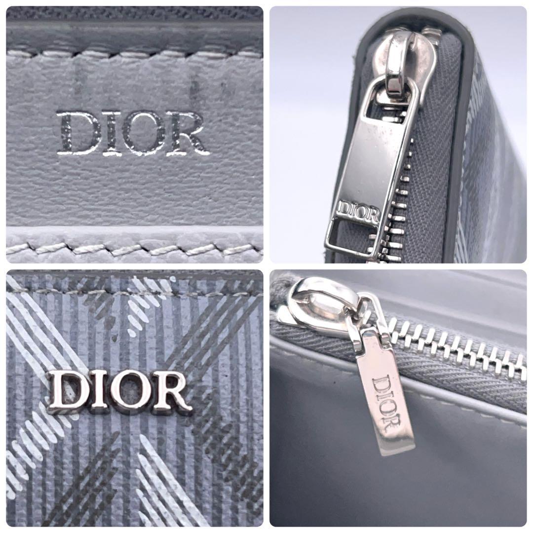 Dior CD Diamond Wallet Zip Around Gray — view 9