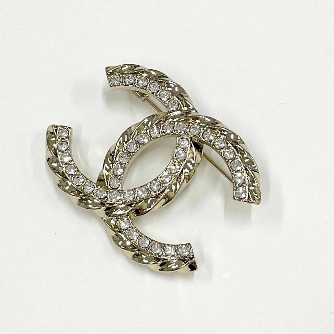 Chanel Brooch Coco Mark Rhinestone
