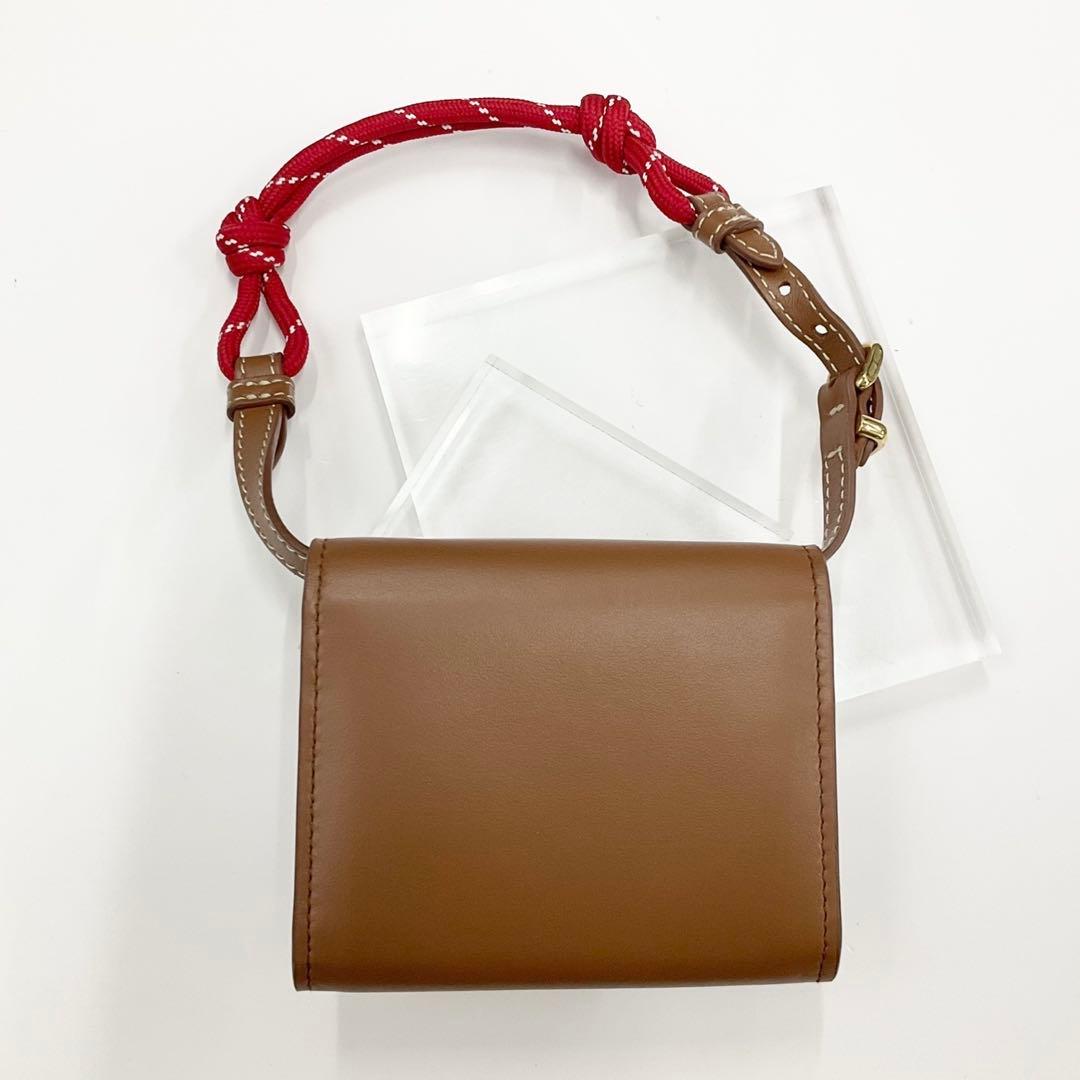 Miu Miu Leather Logo Compact Wallet Shoulder Card Case — view 3