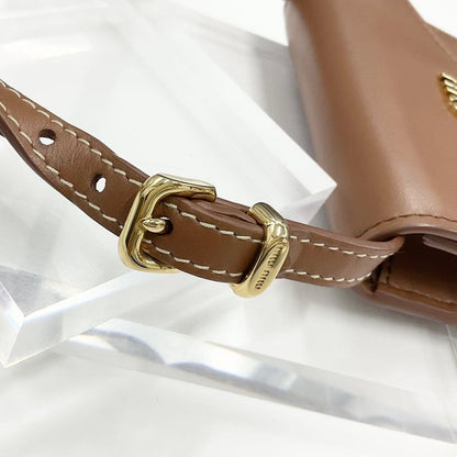Miu Miu Leather Logo Compact Wallet Shoulder Card Case — view 6