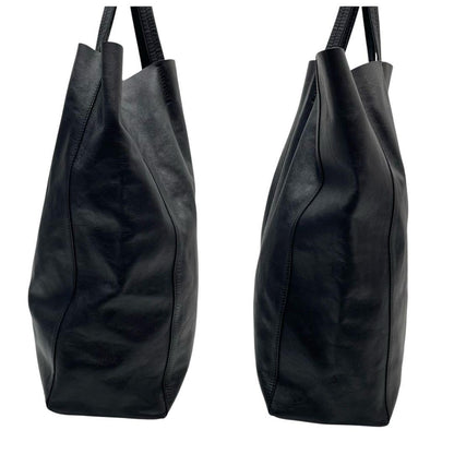 Celine Leather Horizontal Cabas Hand Tote Bag Black — view 3
