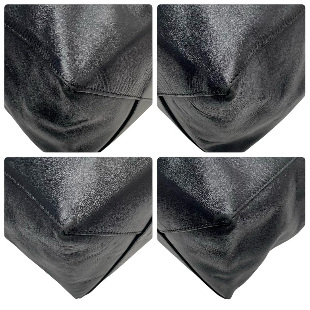 Celine Leather Horizontal Cabas Hand Tote Bag Black — view 5