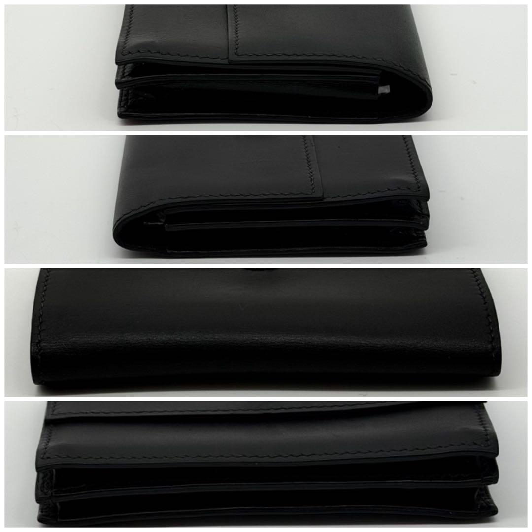 Hermes Sakura Card Case Black Box Calf Business — view 4