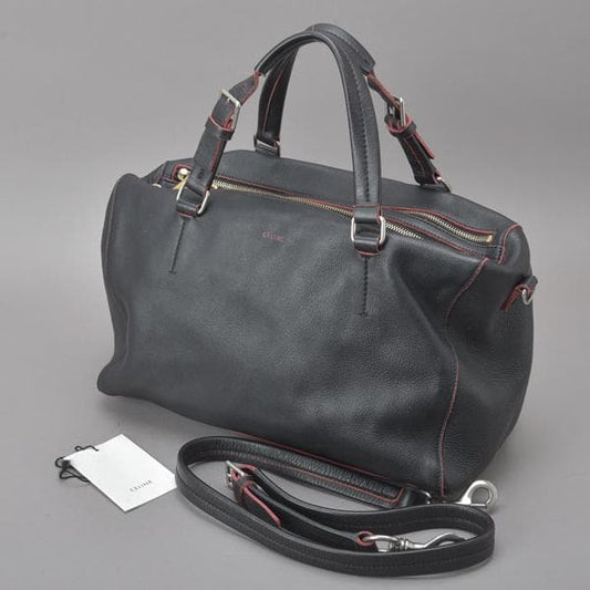 ◇celine 2WAY Handbag Shoulder Genuine Leather Black