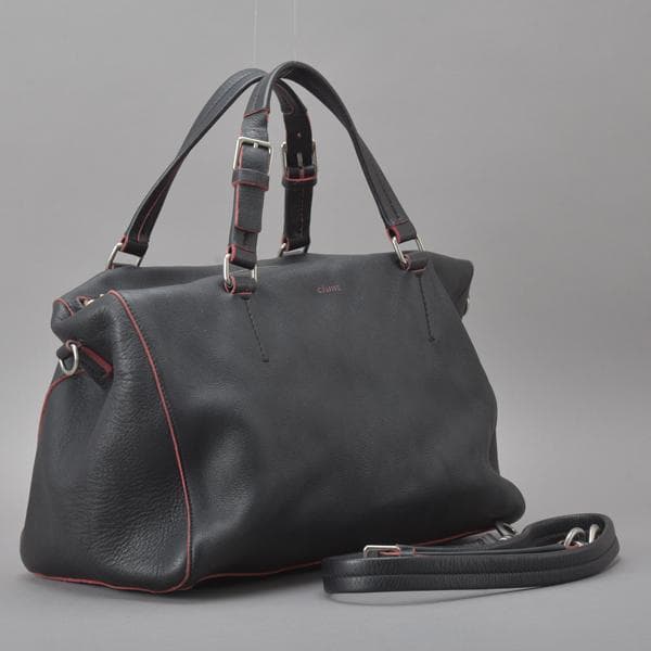 ◇celine 2WAY Handbag Shoulder Genuine Leather Black