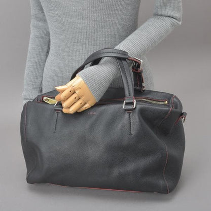 ◇celine 2WAY Handbag Shoulder Genuine Leather Black