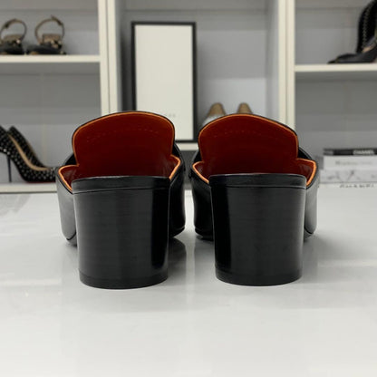 Hermes Alma Leather Constance Fringe Sandals Black — view 6