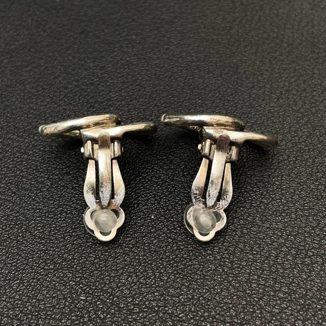 Chanel CC Logo Earrings Silver Twisted Icon Coco