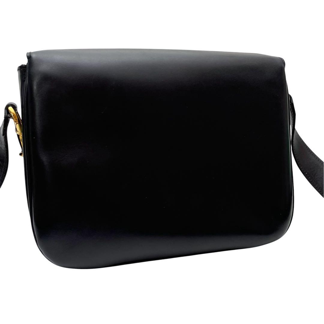 Celine Leather Triomphe Shoulder Bag Gold Black — view 2