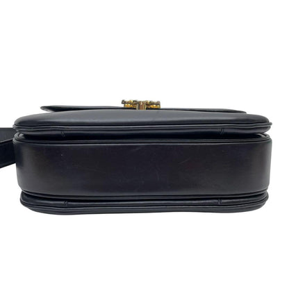 Celine Leather Triomphe Shoulder Bag Gold Black — view 5