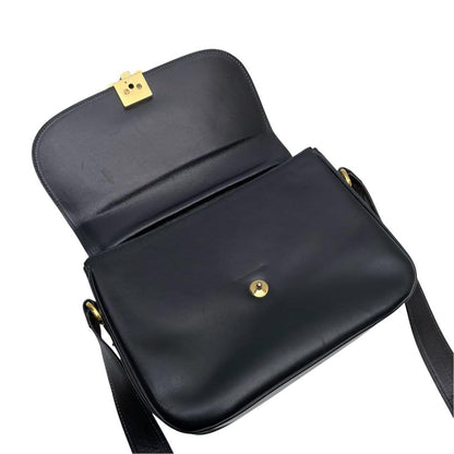 Celine Leather Triomphe Shoulder Bag Gold Black — view 7