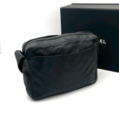 Chanel Stitch Fringe Chain Shoulder Bag Black Lambskin — view 2