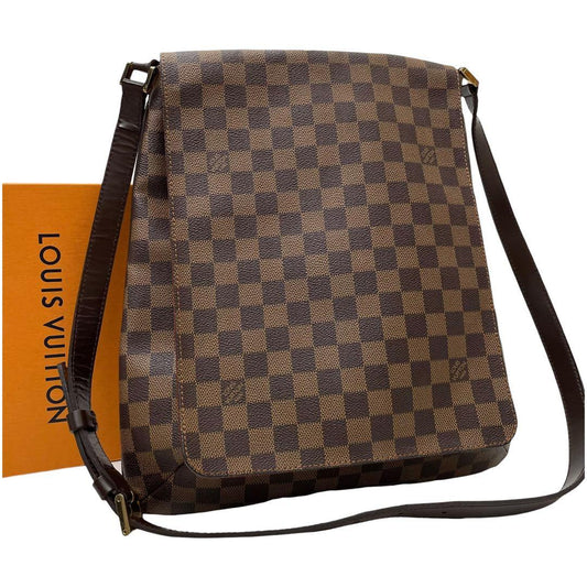 Louis Vuitton Damier Musette Shoulder Bag Brown
