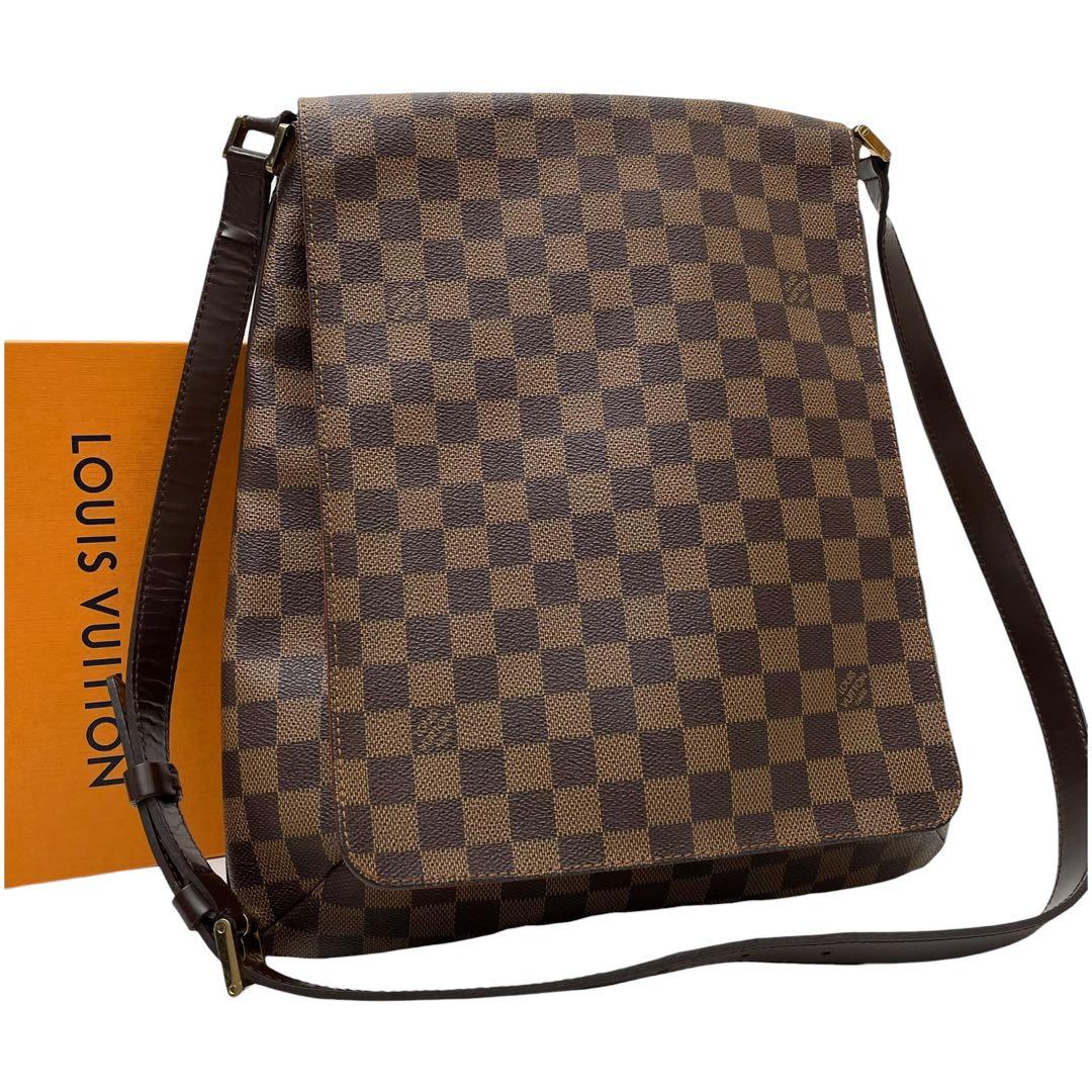 Louis Vuitton Damier Musette Shoulder Bag Brown