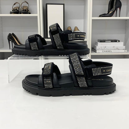 Dior Act Lambskin Line Stone Sandals