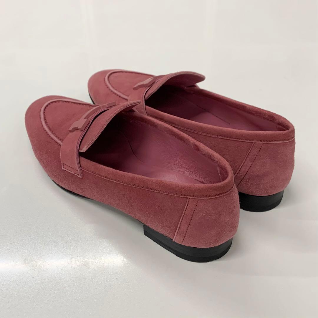 Hermes Paris Suede Loafers Pink — view 4