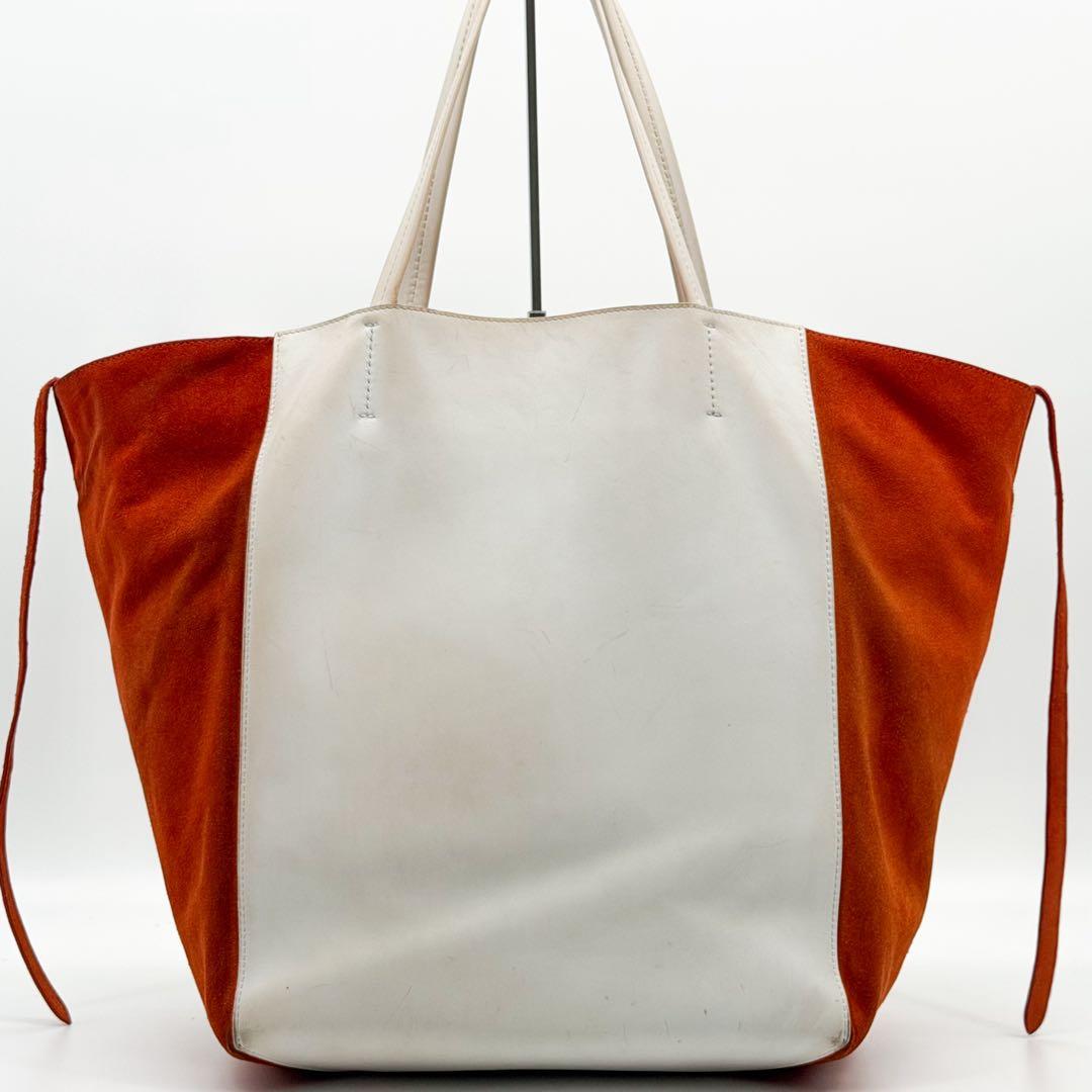 Celine Cabas Phantom Bicolor Orange White Tote Bag — view 3