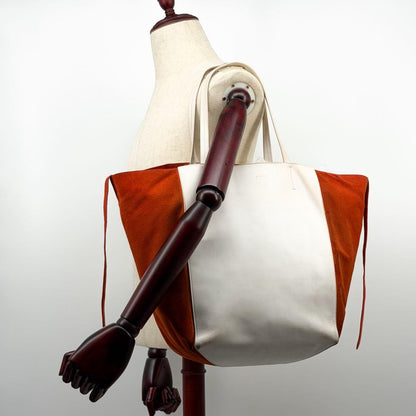 Celine Cabas Phantom Bicolor Orange White Tote Bag — view 4