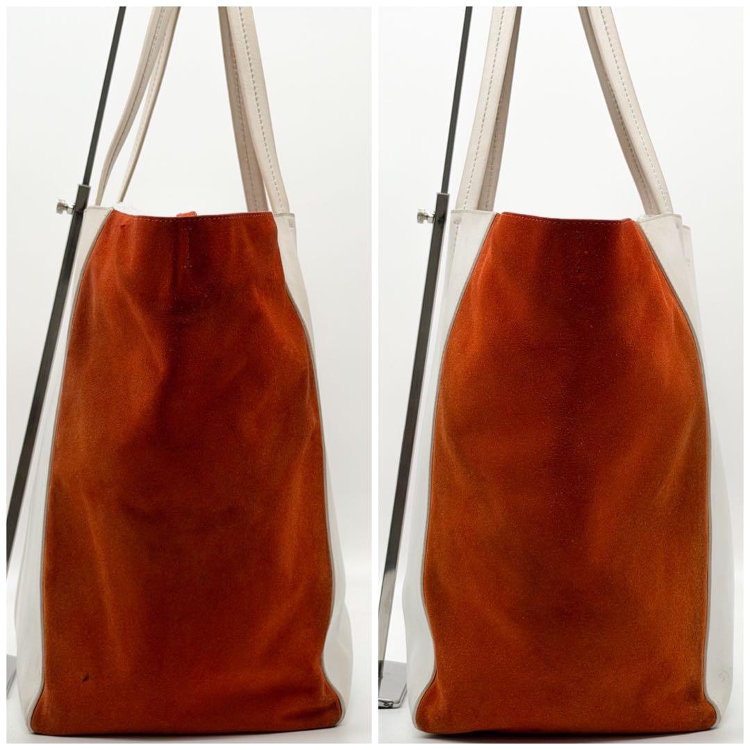 Celine Cabas Phantom Bicolor Orange White Tote Bag — view 5