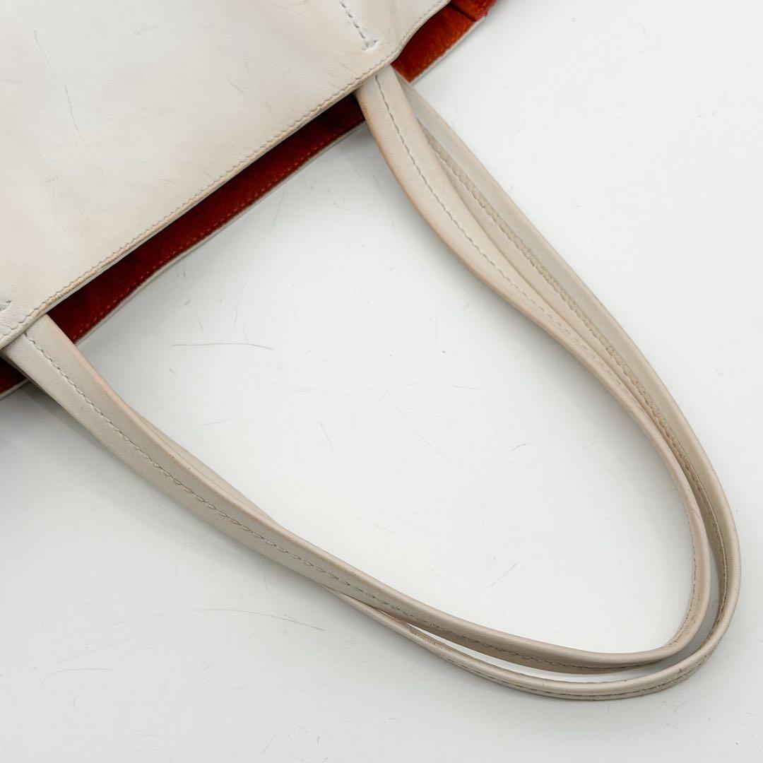 Celine Cabas Phantom Bicolor Orange White Tote Bag — view 8