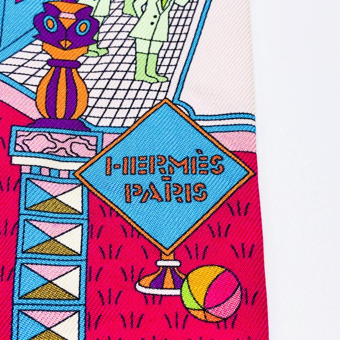 Hermes Twilly Maison Decalet Scarf Blue with Tags