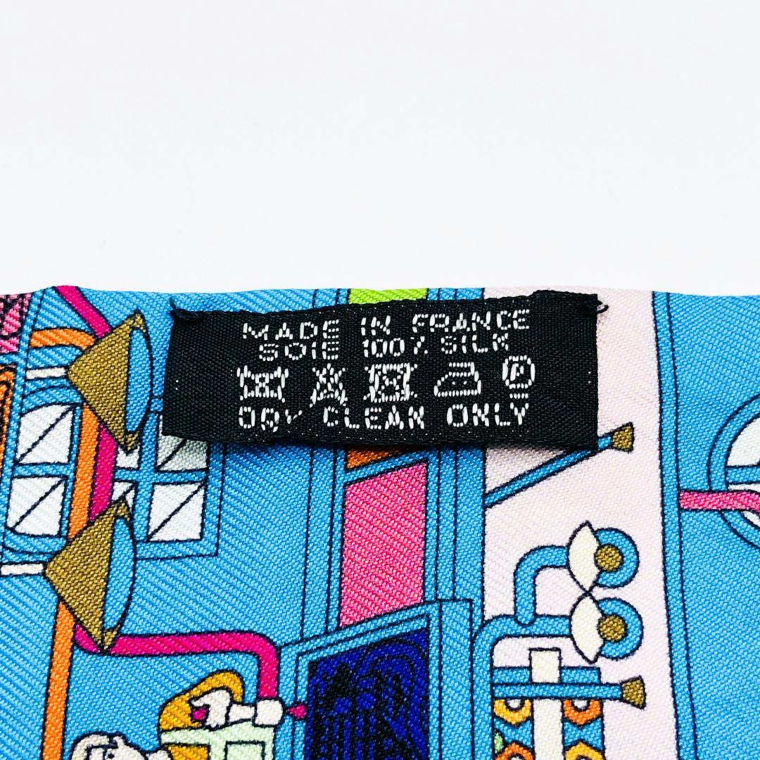 Hermes Twilly Maison Decalet Scarf Blue with Tags