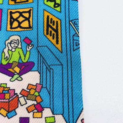 Hermes Twilly Maison Decalet Scarf Blue with Tags