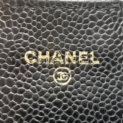 Chanel Quilted Wallet Caviar Leather Black — view 5