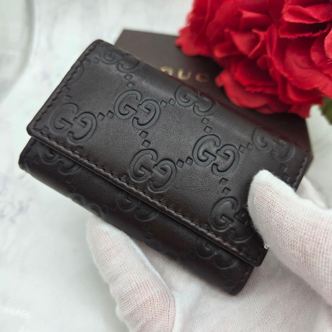 Gucci Guccissima Key Case 6 GG Brown Key Holder — view 3