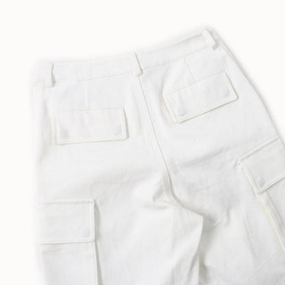 Christian DIOR 247p41a3339 DIOR VIBE Denim Cargo Pants With Logo Button White