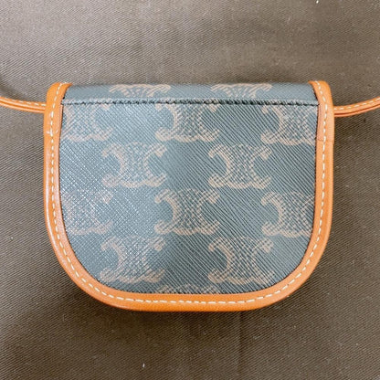 Celine Triomphe Canvas Tan Leather Shoulder Bag Mini — view 2
