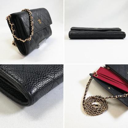 Chanel Class Quilted Caviar Leather Wallet Chain Shoulder Bag — view 3