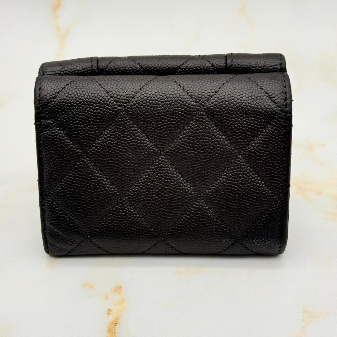 Chanel Mademoiselle Caviar Leather Trifold Wallet — view 5