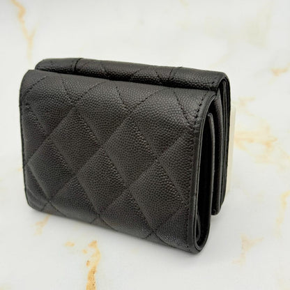 Chanel Mademoiselle Caviar Leather Trifold Wallet — view 7