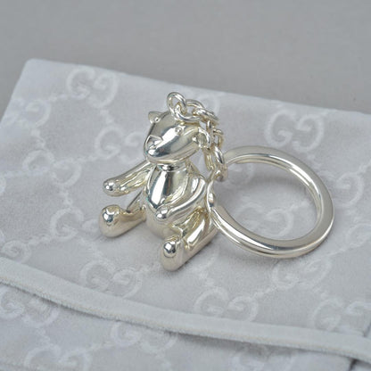 Gucci Polished Teddy Bear Key Holder Silver — view 2